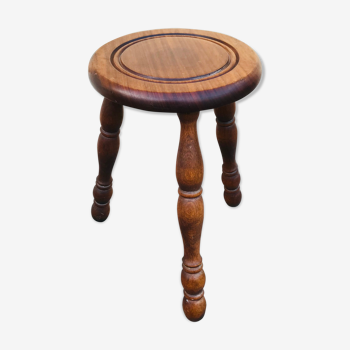 Vintage solid wood stool 1970