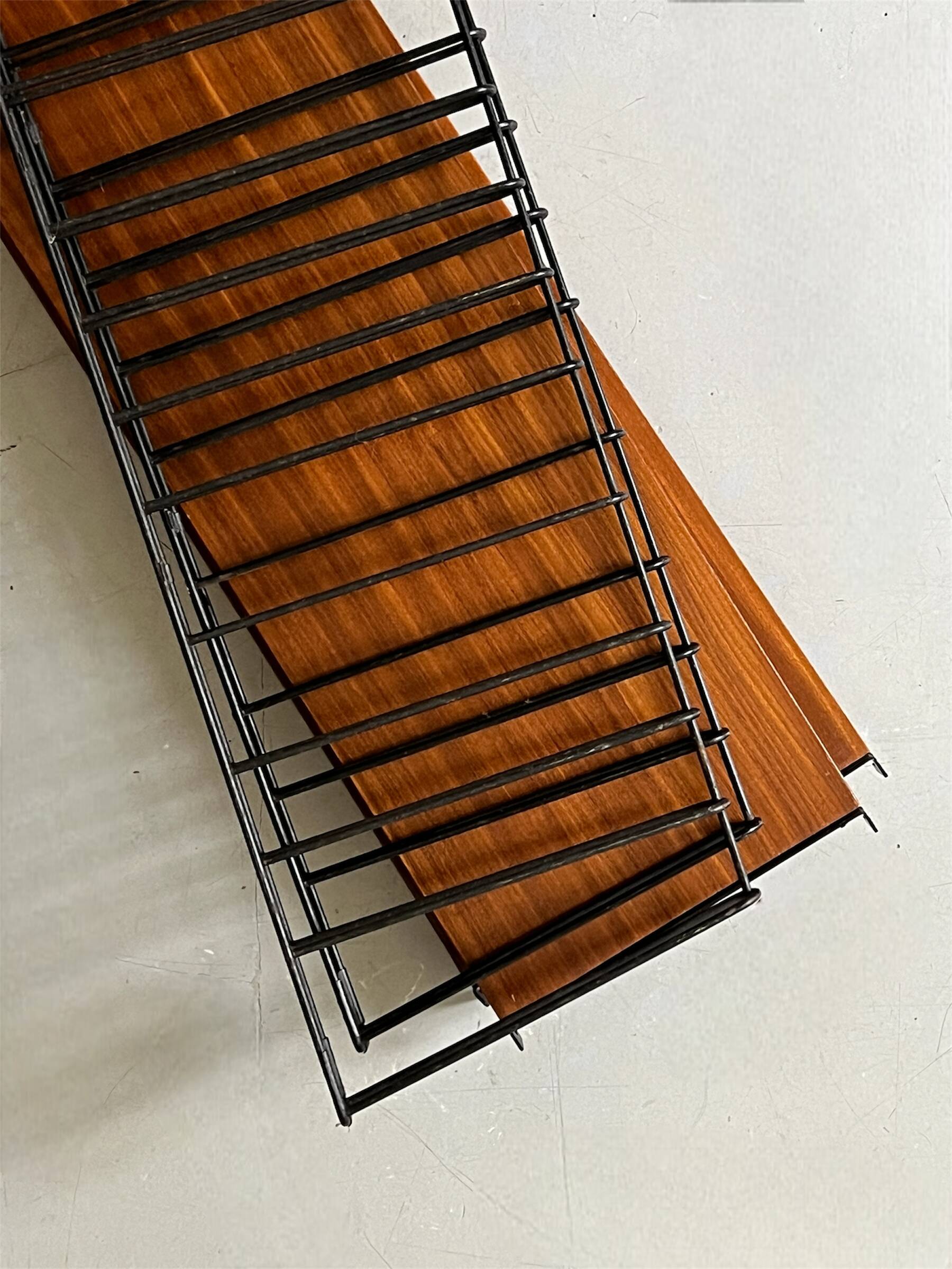 Scandinavian teak wall shelf bookcase ED. Tomado, Holland 1950