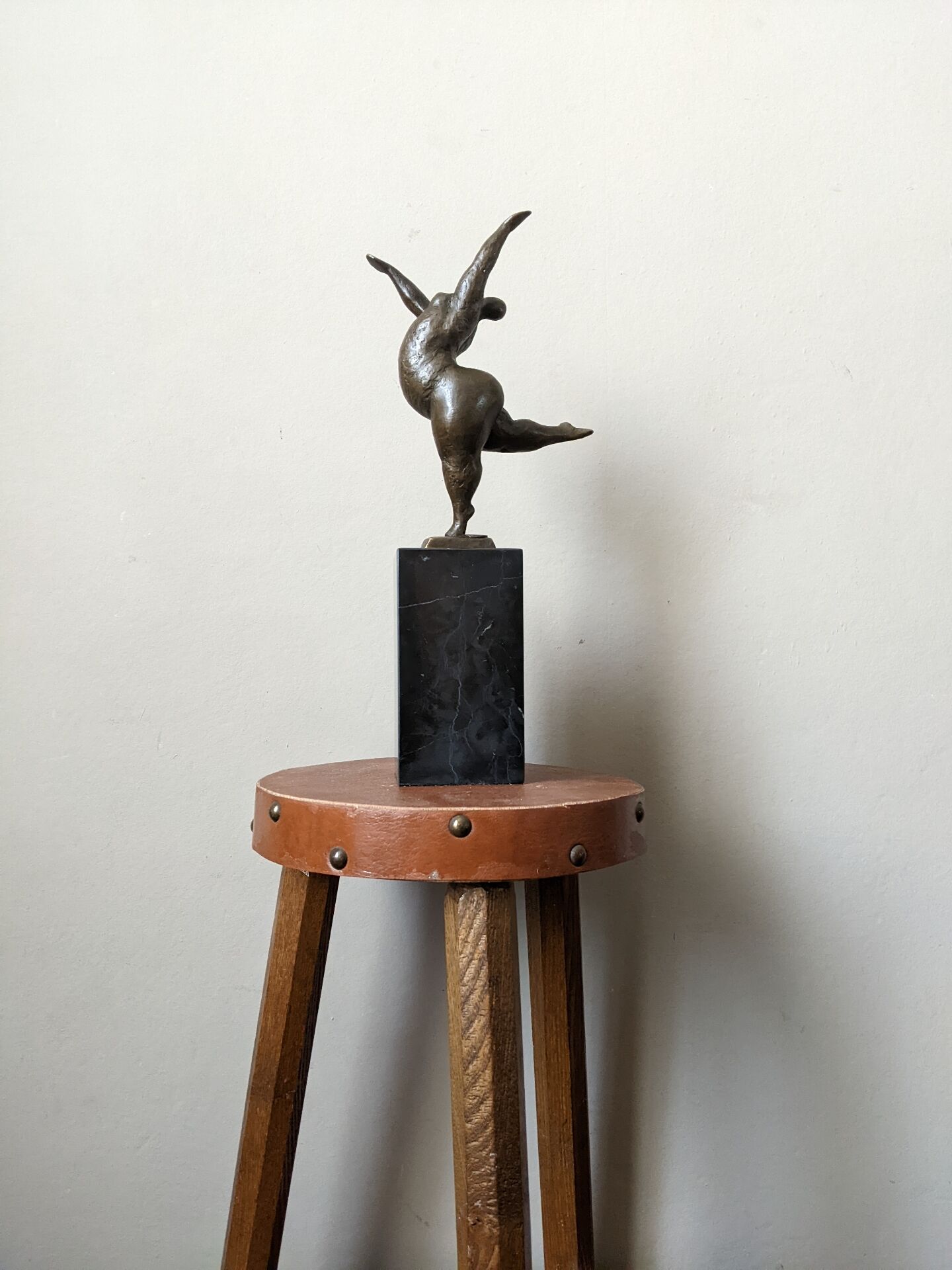 Contemporary sculpture on a marble base