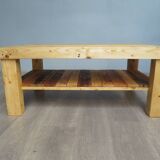 Raw coffee table with shelf
