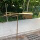 Italian floor lamp in gilded brass with swing arm