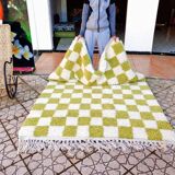 Handmade traditional Moroccan wool rug size 140 x 260 cm.