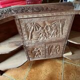 African bar carved in precious Bubinga wood