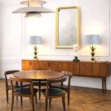 Pair of palm lamps in gilded brass – Maison Boulanger, circa 1980