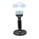 Portuguese mid century modern clear glass chromed buffet table lamp 1970s