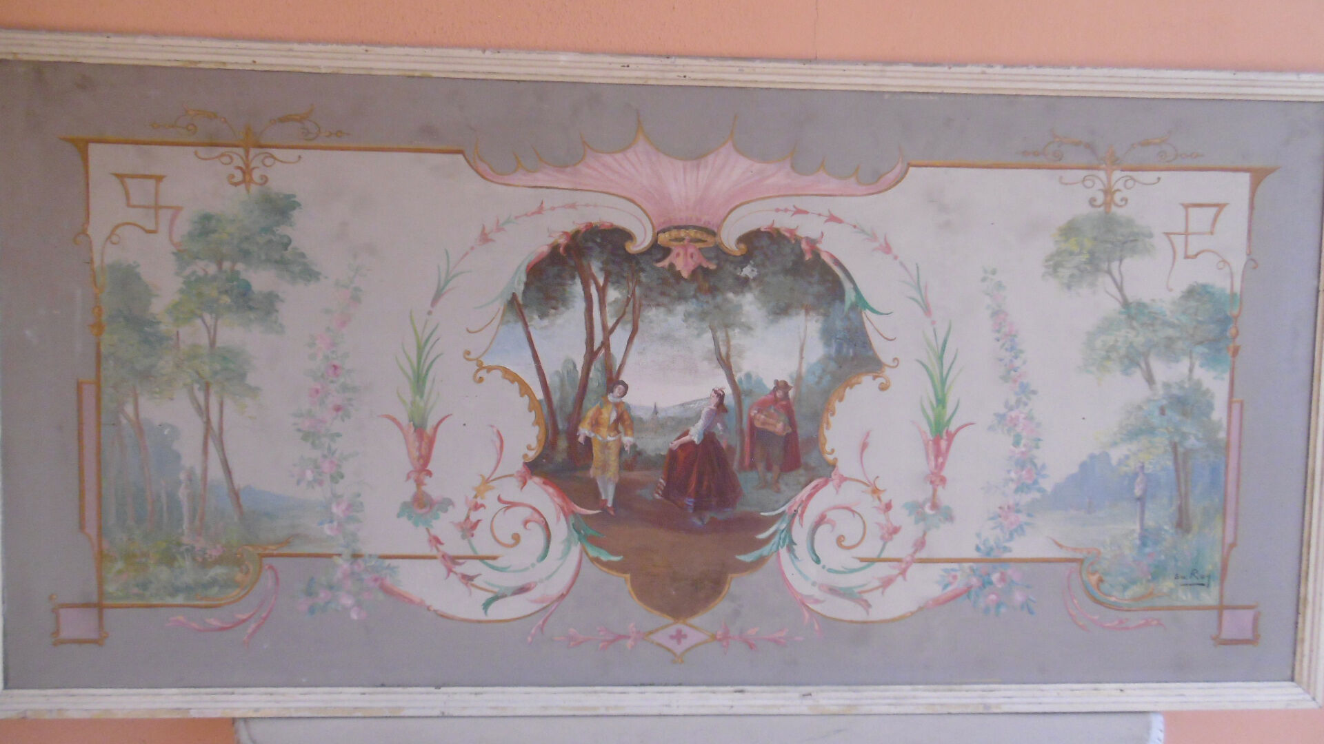 Painting oil scene venitienne - debut xxeme - signed emile roy