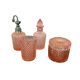 Vintage Pink Pressed Glass Bathroom Vanity Set
