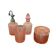 Ensemble de salle de bain en verre pressé rose vintage