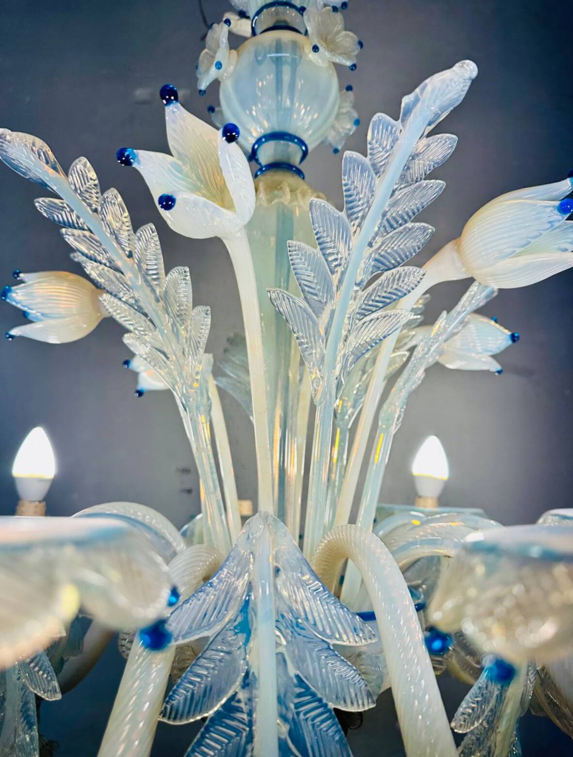 Lampadario vintage in vetro di Murano, anni '20