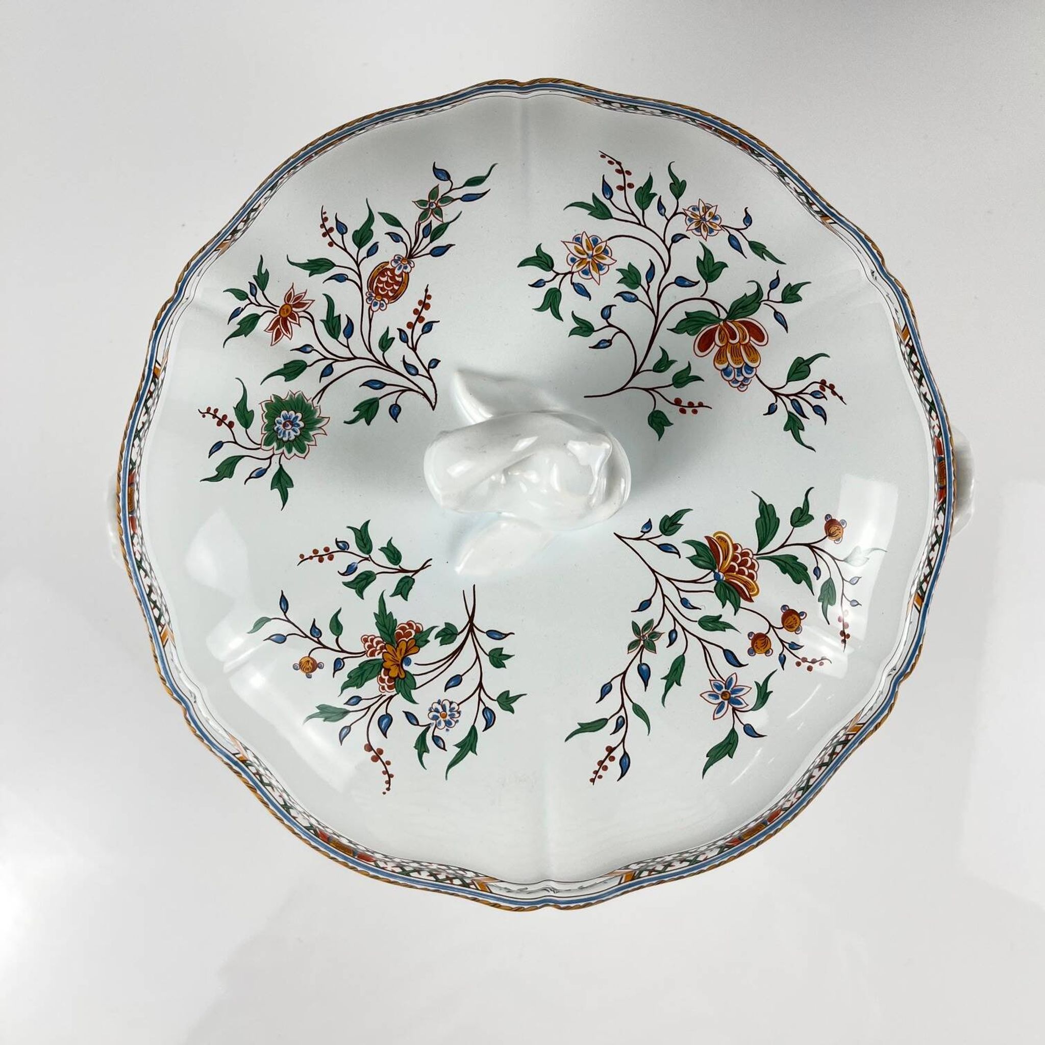 Soupière Gien modèle Rouen Sainfoin, 1990, tirage limité 693/1500