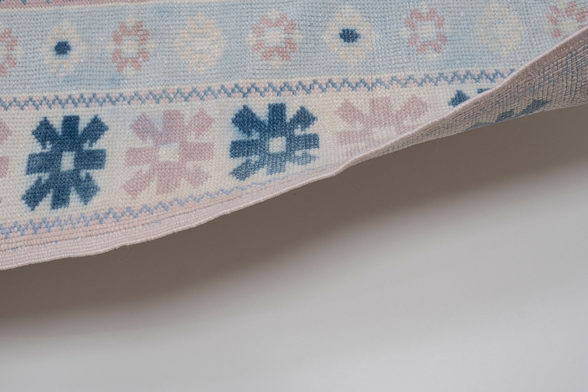 Vintage blue turkish Kars carpet, 1970s  95 x 137 cm