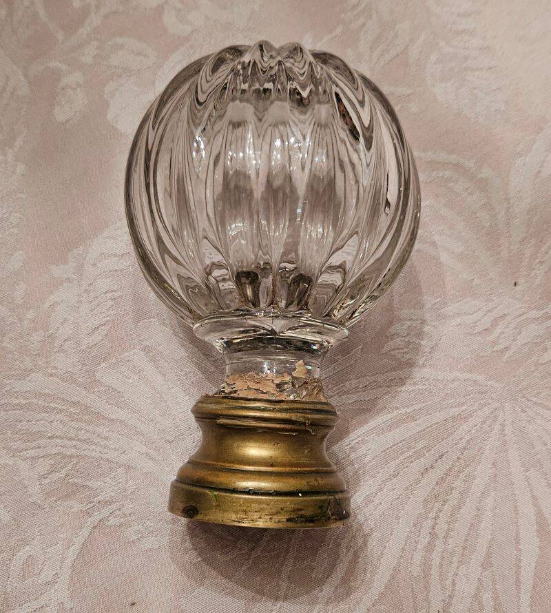 19th Century Crystal and Bronze Stair Ball