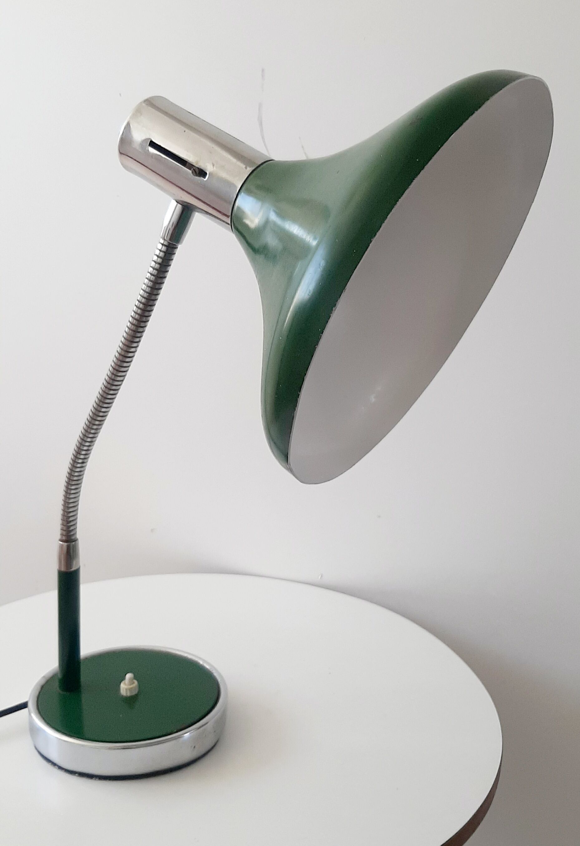 Vintage green and chrome desk lamp