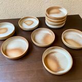 Serving dessert plates Grès France vintage 80s