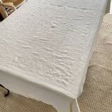 Antique damask tablecloth and its 10 napkins - 220x150 - Métis