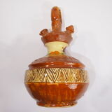 Glazed terracotta jug/Gargoyle/vintage