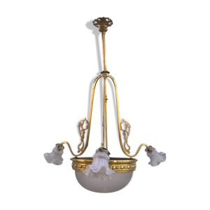 Lustre en laiton et pâte