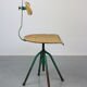 Set of 2 industrial mint green swivel chairs, 1960