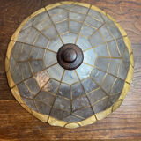 Ceiling light in mother-of-pearl and brass