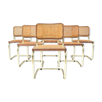 Set of Six Marcel Breuer B32 Cesca chairs, Italy 1970