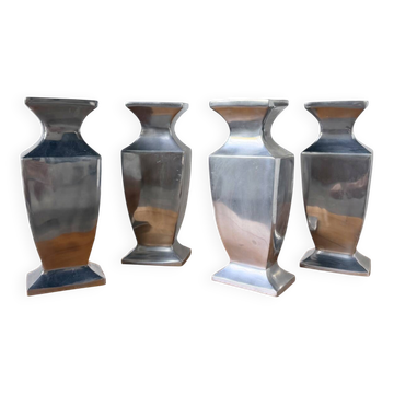 Set 4 vases en fonte d’aluminium