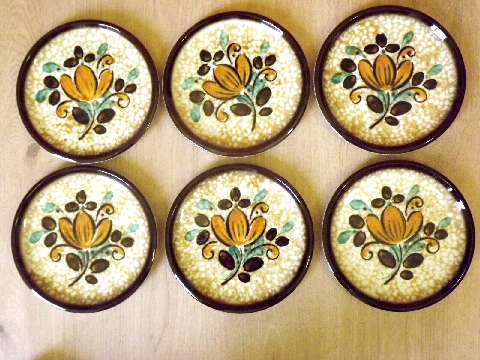 Vintage Boch La Louvière Corfou Collection Set of 6 Side Plates