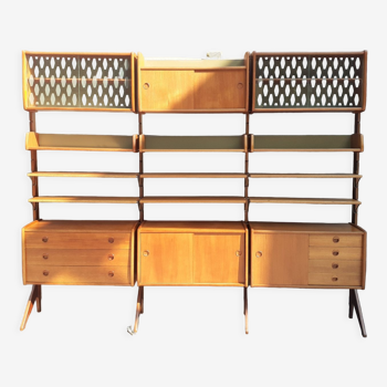 Meuble de rangement en teck autoporté ergo par blindheim, vintage scandinave 1960s