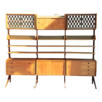 Ergo self-supporting teak storage cabinet by blindheim, vintage scandinavian 1960s