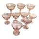 Set of 9 pink champagne coupe fruit coupe Rosaline Luminarc glasses