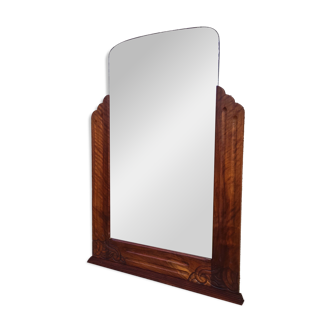 Art Deco mirror in walnut wood