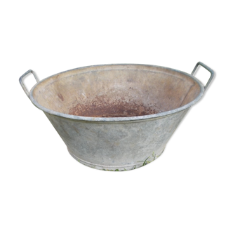 Très Grande Bassine Vintage En Zinc 80 Litres French Tub From Thre