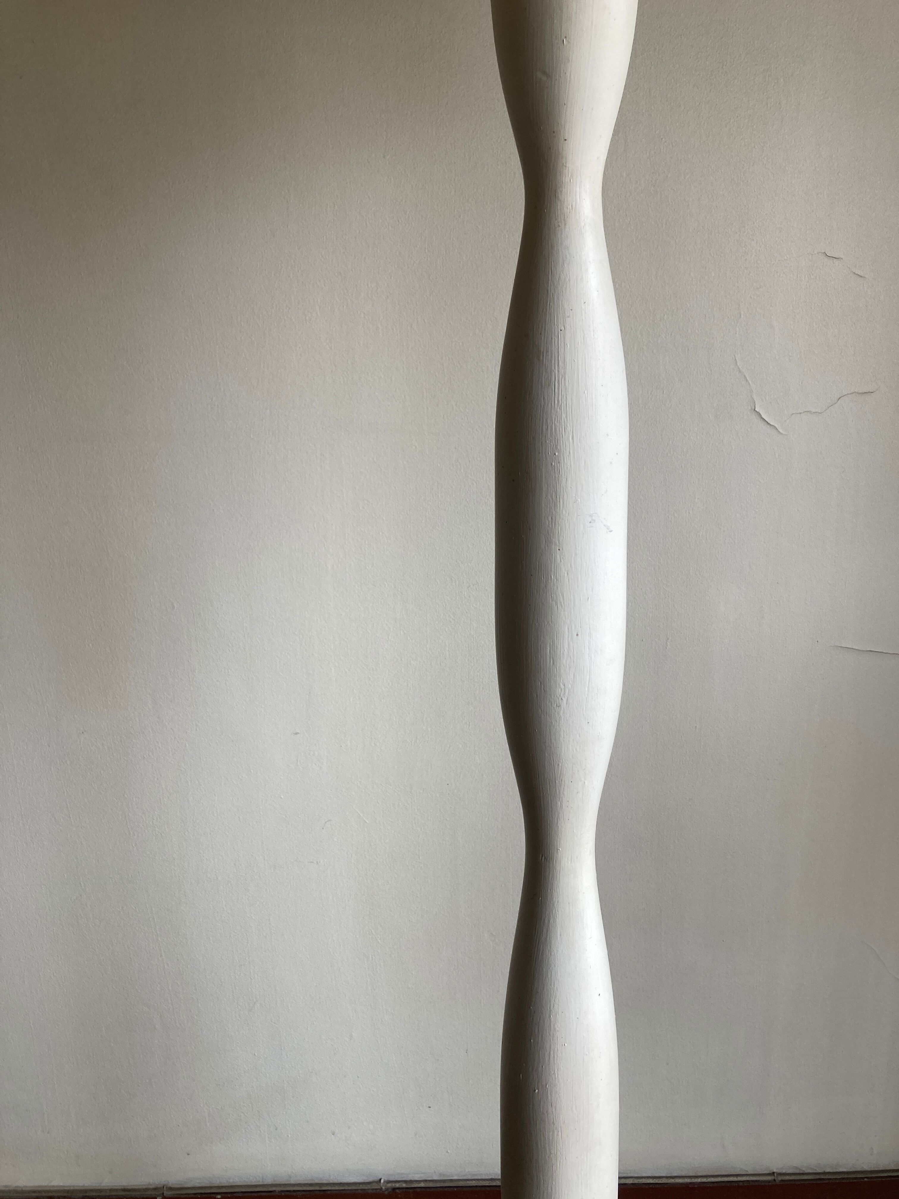 Modernist wooden floor lamp Brancusi Endless column 1940 1950