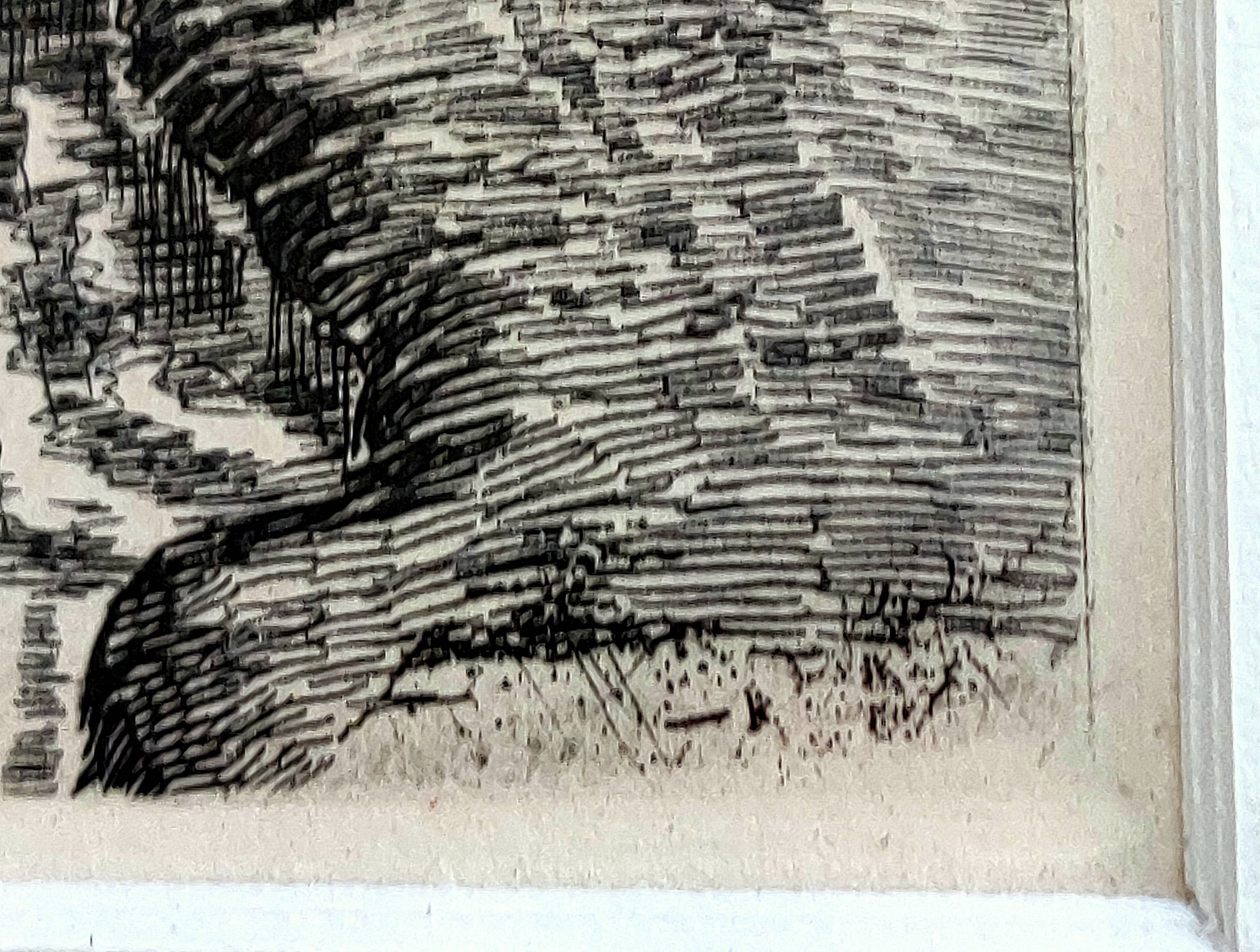 Painting signed frey? – etching – orientalist, oasis – period 1930