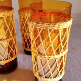 Six mustard long drink glasses