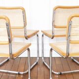 4 cesca b32 breuer chairs made in italy - cane seats reworked