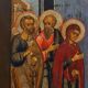 19th Century oak Traditional Religious Icon Saint Healing a Sick Person