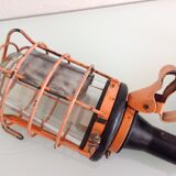 Vintage orange atrow workshop light with duralex glass