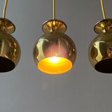 Set of three Vintage Golden Bell Scandi-Lamp Pendant Lamps 1960's Denmark
