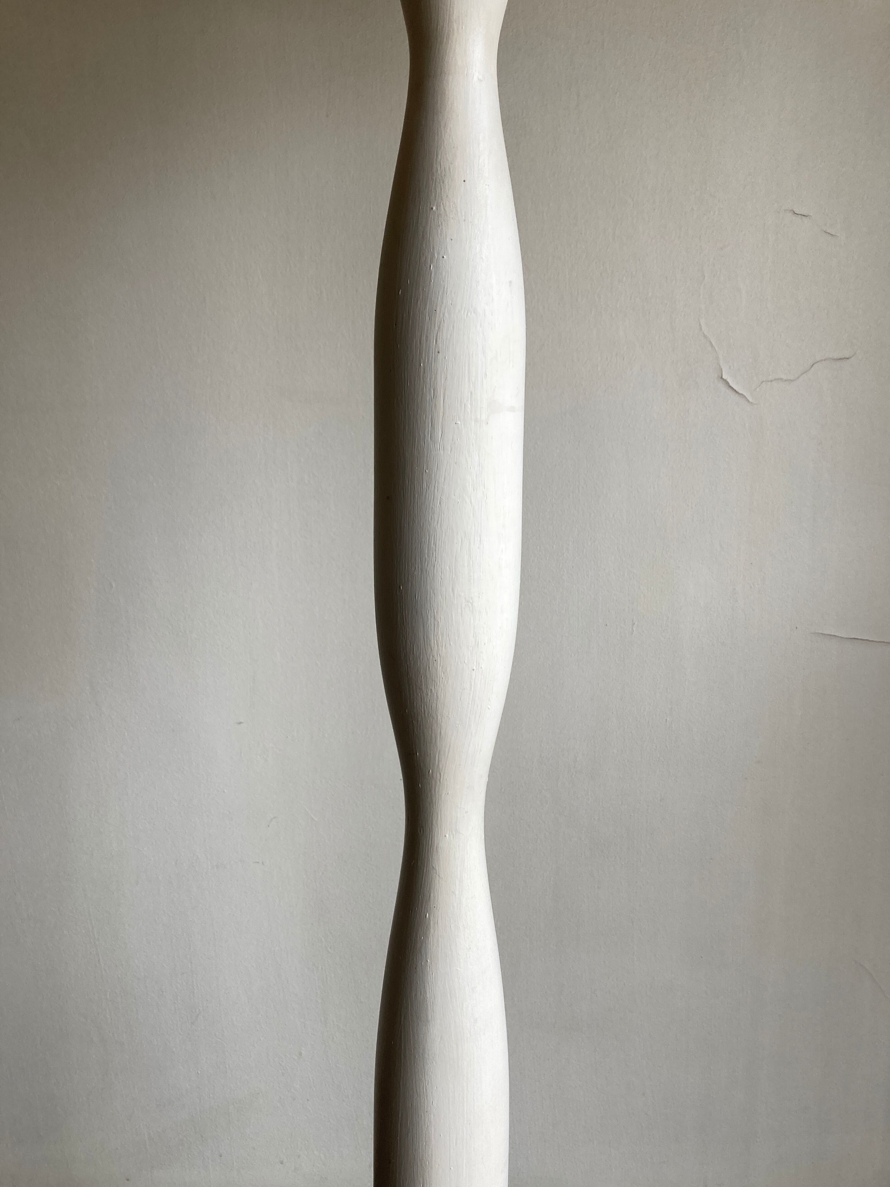 Modernist wooden floor lamp Brancusi Endless column 1940 1950
