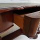 Biedermeier mahogany wall console table or desk with leather inlay top and drawer