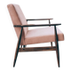 Vintage armchair velours côtelé flaming rosé 1970 design by H.Lis