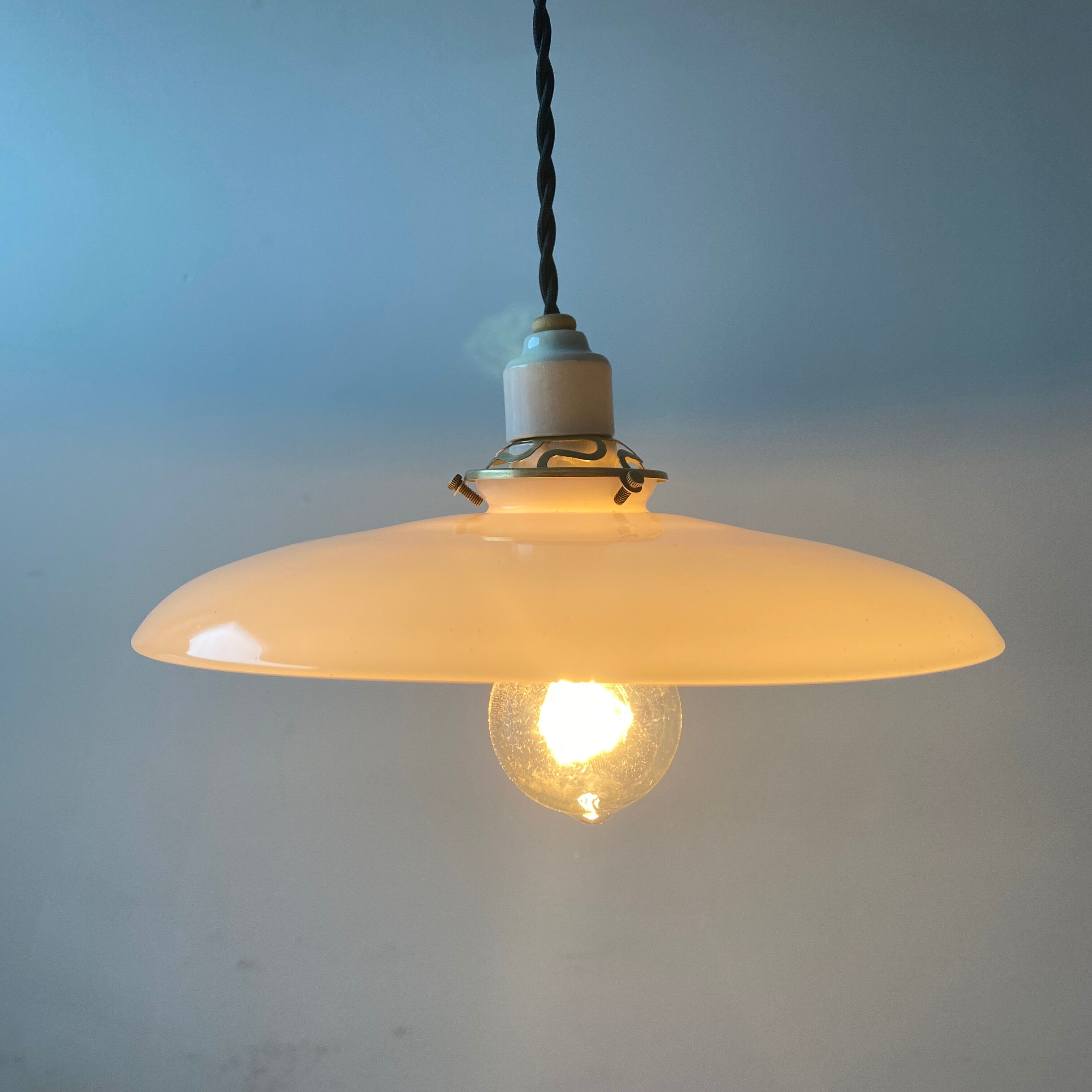Old vintage opaline pendant lamp