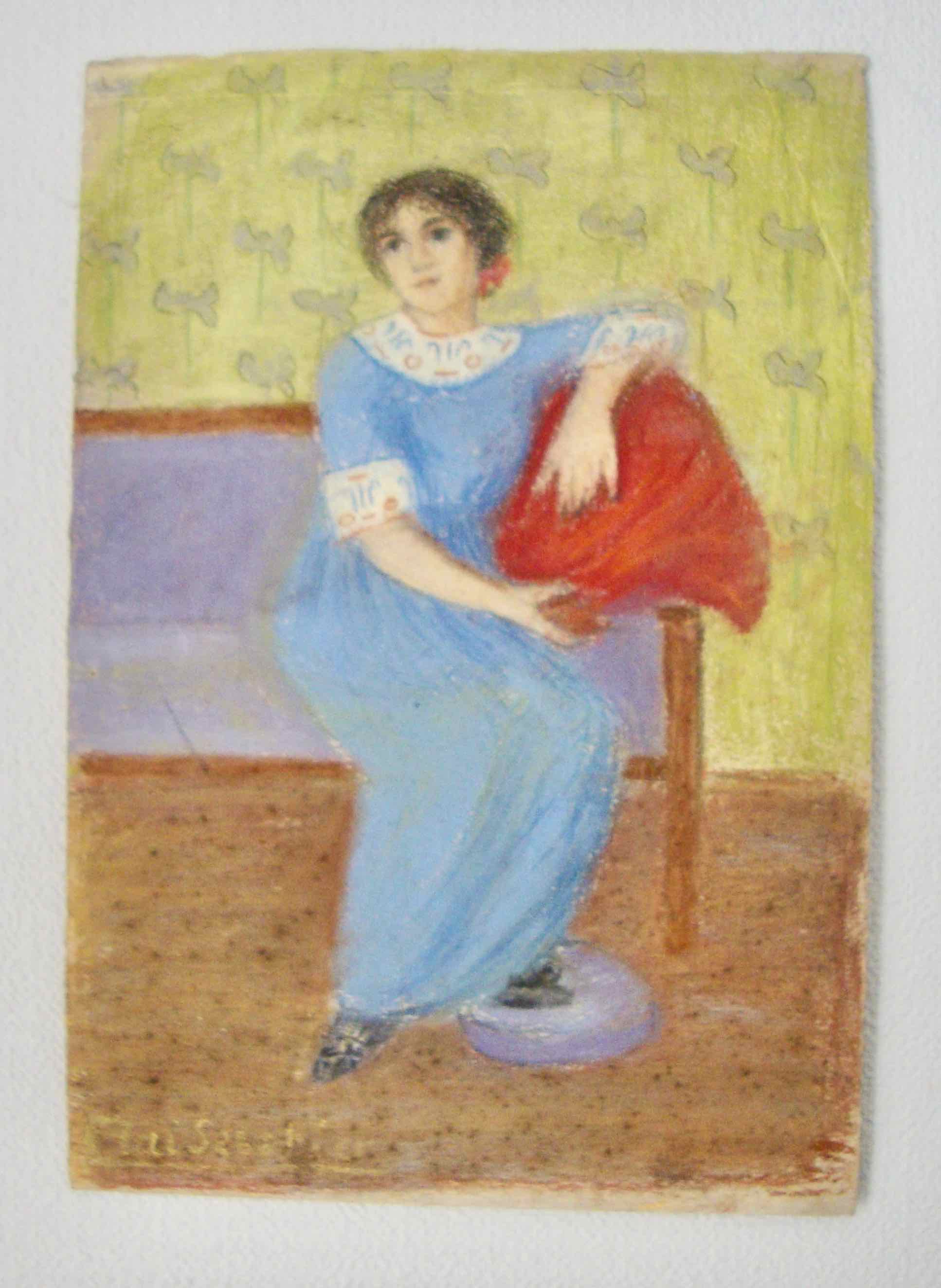Painting portrait young woman 1930