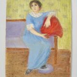 Painting portrait young woman 1930