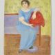 Painting portrait young woman 1930