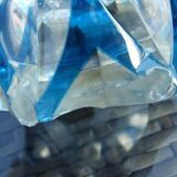 Large blue crystal vase