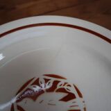 Set of 9 flat iron earth plates Salins "Colibri" France