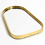 Small solid Mid Century brass wall mirror by Münchener Zierspiegel