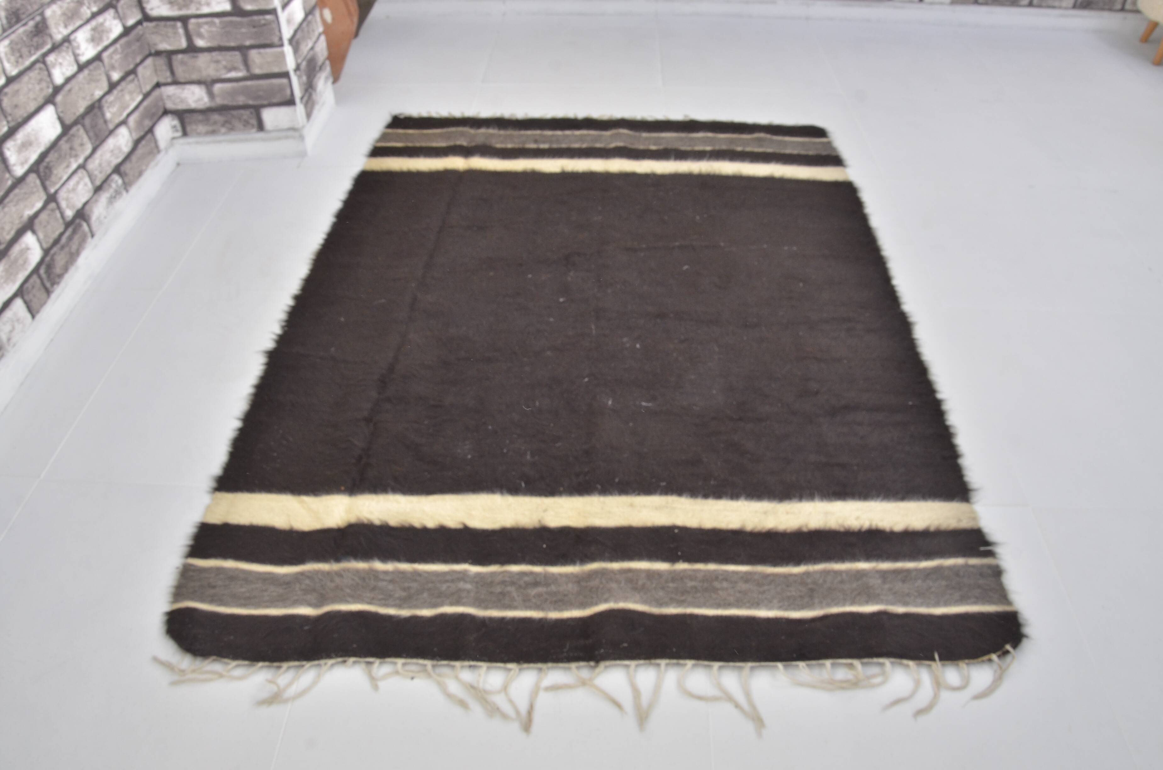 Vintage Anatolian Black Blanket Rug sku 1652