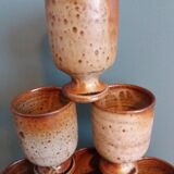 Mazagran cups, stoneware stemmed glasses from Puisaye, Jean-Pierre Prud’homme